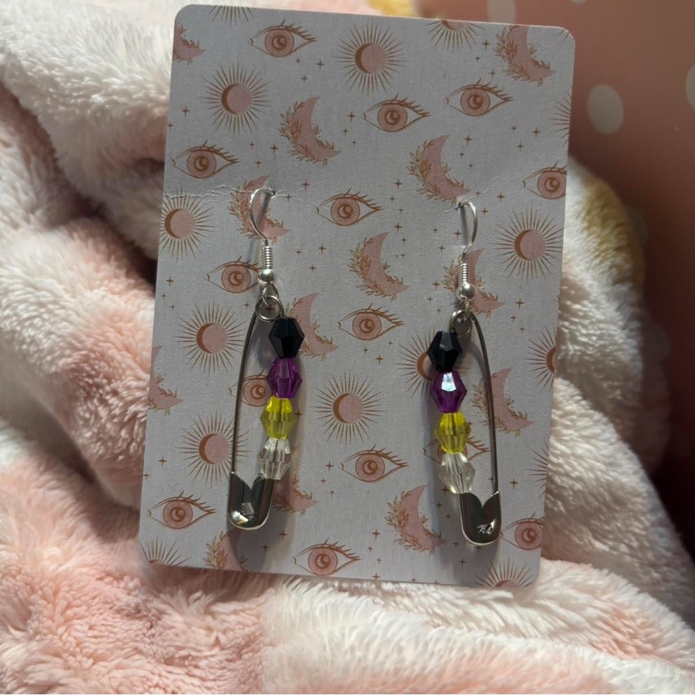 Non Binary Safety Pin Earrings